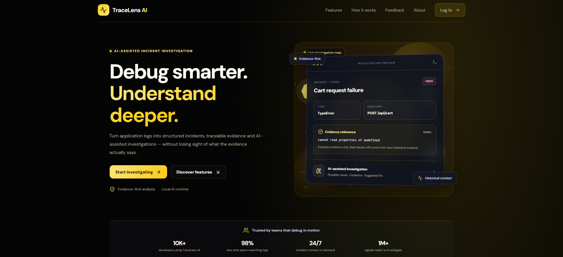 TraceLens AI website